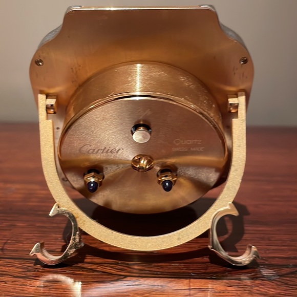 Cartier Santos Alarm Clock - Contrasting Silver/Gold Finish - Kick Stand - Picture 4 of 5